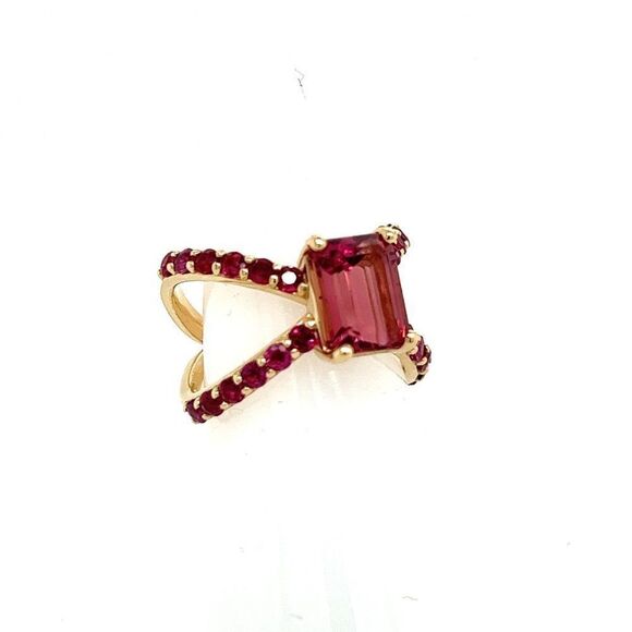 Natural Pink Tourmaline Ruby Ring 6 14k Y Gold 3.33 TCW Certified $5,950 216193 - Picture 6 of 9